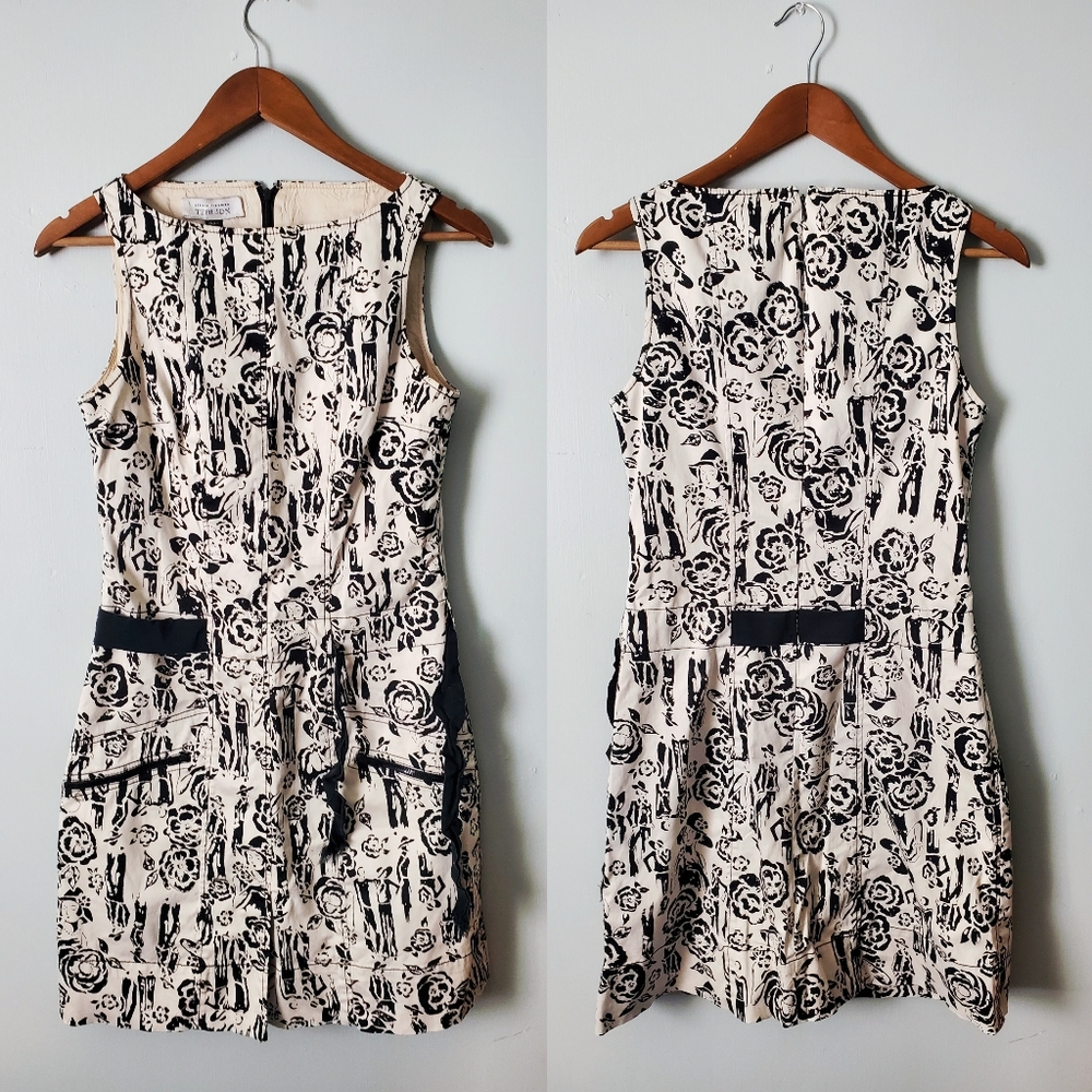 Rickie Freeman Teri Jon Retro Sleeveless Graphic Print Sheath Midi Dress